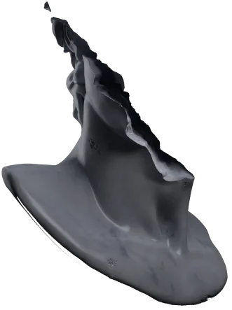 Classical marble David bust with floating fragmented pieces